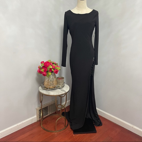 # Windsor All Black Stretchy Long Sleeves Revealing Back & Side With Straps NWT - Picture 3 of 16